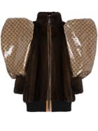 Gucci Oversized Logo Sleeve Fur Jacket - Unavailable