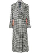 Katya Dobryakova Houndstooth Coat With Tiger Embroidery - White
