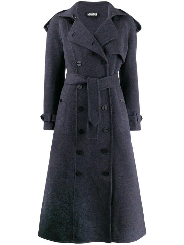 Miaoran Double Breasted Coat - Blue