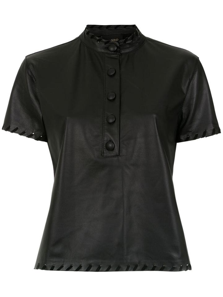 Andrea Bogosian Leather Blouse - Black