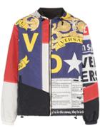 Versace Multi Print Zip-up Hooded Jacket - A77p Multicoloured