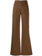 Alberta Ferretti Five Pocket Design Flared Trousers - Brown
