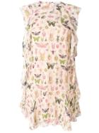 Red Valentino Insect Print Ruffled Dress - Nude & Neutrals