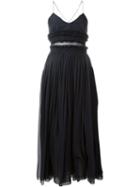 Salvatore Ferragamo Pleated Dress, Women's, Size: 40, Blue, Silk