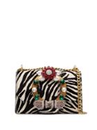 Miu Miu Embellished Zebra-print Shoulder Bag - Multicolour