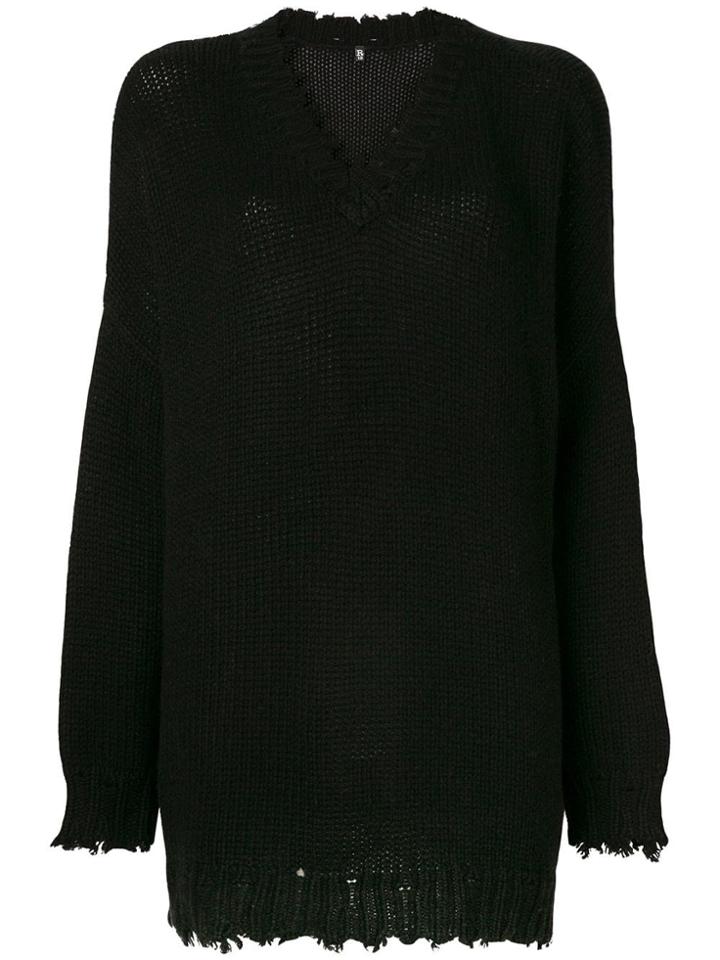 R13 Cashmere Distressed Sweater - Black