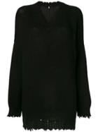 R13 Cashmere Distressed Sweater - Black