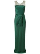 Gloria Coelho Long Panelled Dress - Green