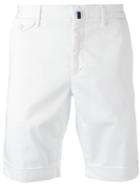 Incotex Flap Pocket Shorts, Size: 52, White, Cotton/spandex/elastane