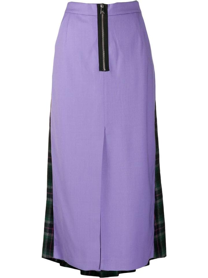 Natasha Zinko Contrast Pleated Skirt - Purple