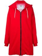 Msgm Hooded Zipped Parka - Red