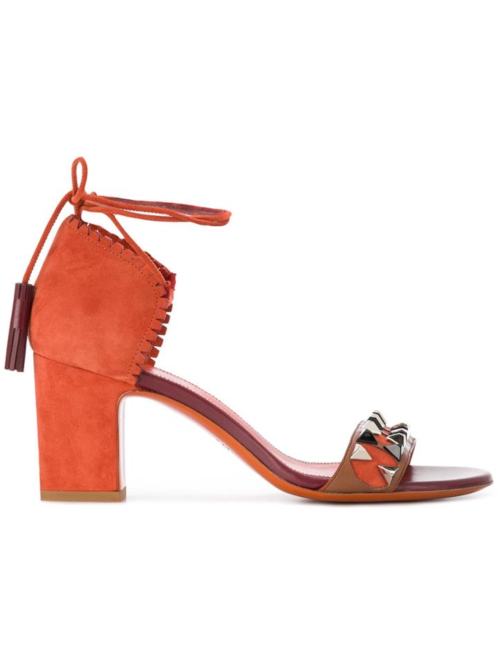 Santoni Studded Sandals - Red
