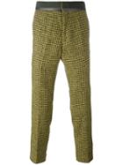 Haider Ackermann Houndstooth Pattern Trousers, Men's, Size: 50, Yellow/orange, Silk/cork/rayon/virgin Wool