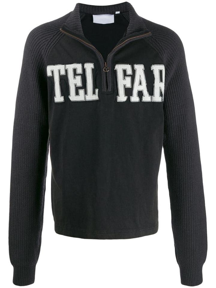 Telfar Zip-up Logo Sweatshirt - Black