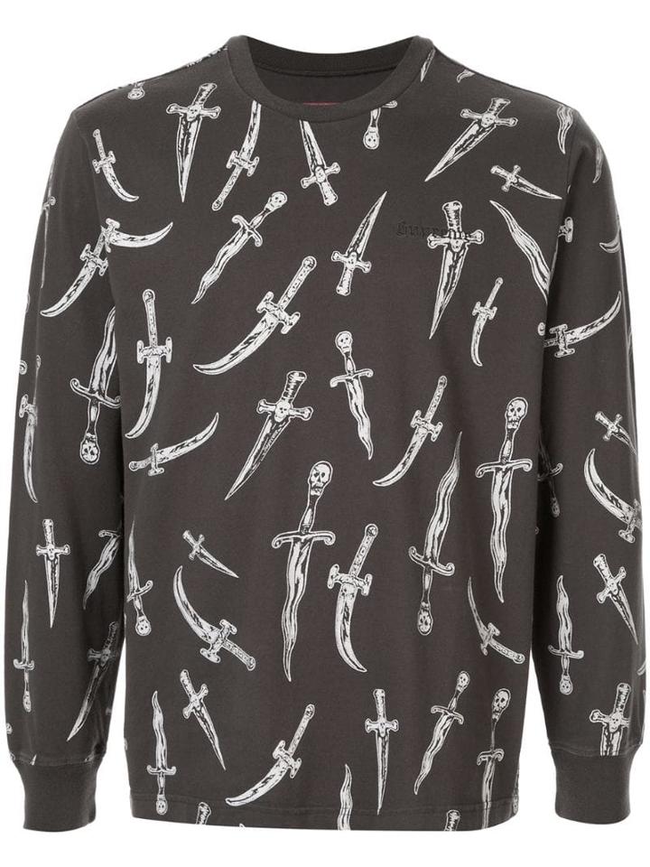 Supreme Daggers Long-sleeve Top - Grey