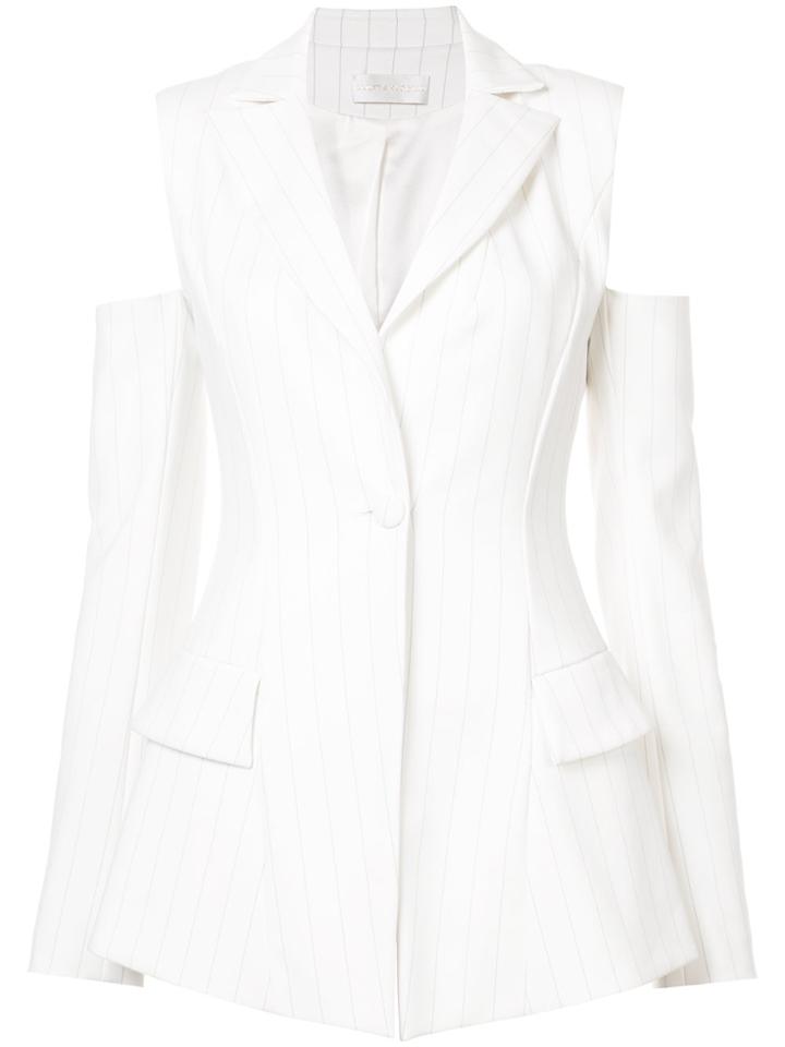 Christian Siriano Cut-out Shoulder Blazer - White