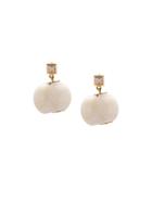 Azlee 18kt Yellow Gold Fossil Shell Carre Diamond Studs - White