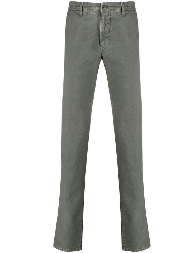 Incotex Fitted Straight-leg Trousers - Grey