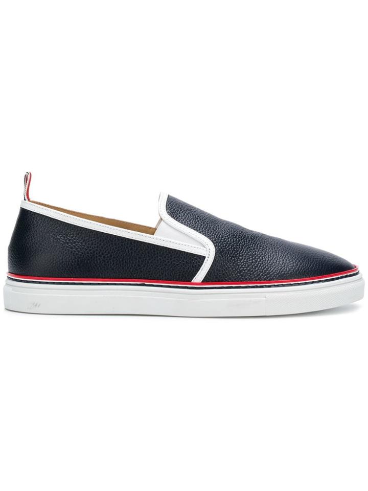 Thom Browne Contrast Slip-on Sneakers - Blue