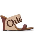 Chloé Wedge Slip-on Sandals - Brown