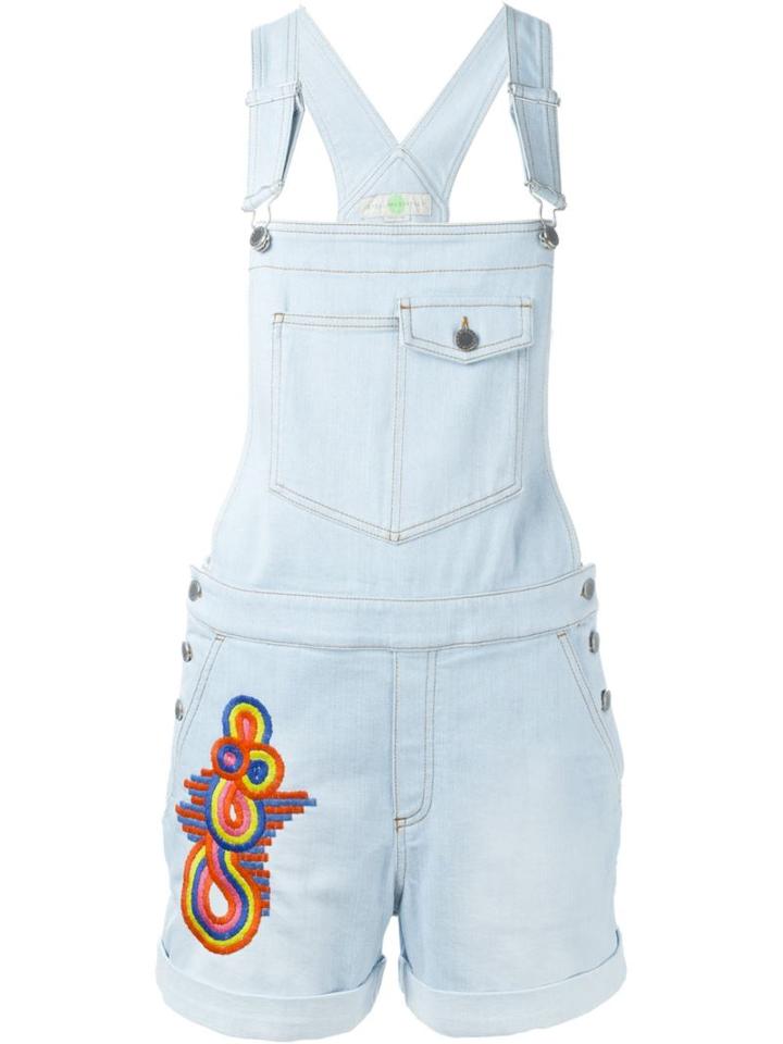 Stella Mccartney Embroidered Dungarees, Women's, Size: 40, Blue, Cotton/spandex/elastane