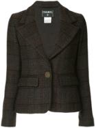 Chanel Vintage Checked Blazer Jacket - Brown