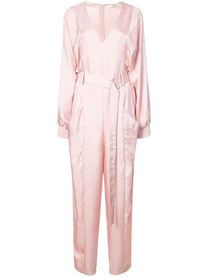 Tibi Mendini Twill Jumpsuit - Pink