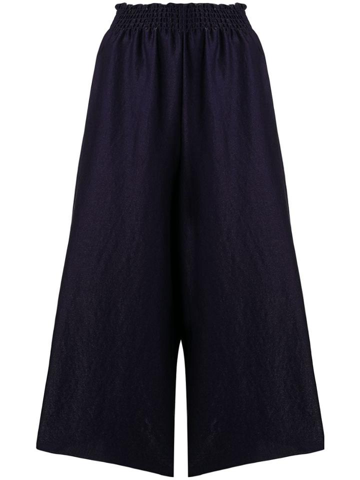Forte Forte Cropped Wide Leg Trousers - Blue
