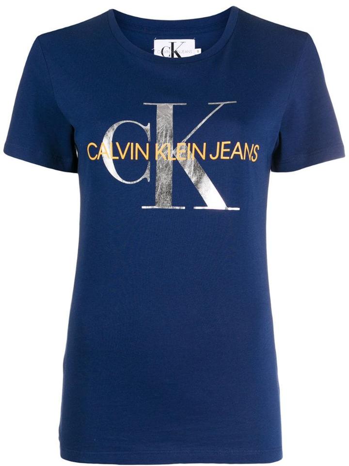 Calvin Klein Jeans Metallic Logo Print T-shirt - Blue