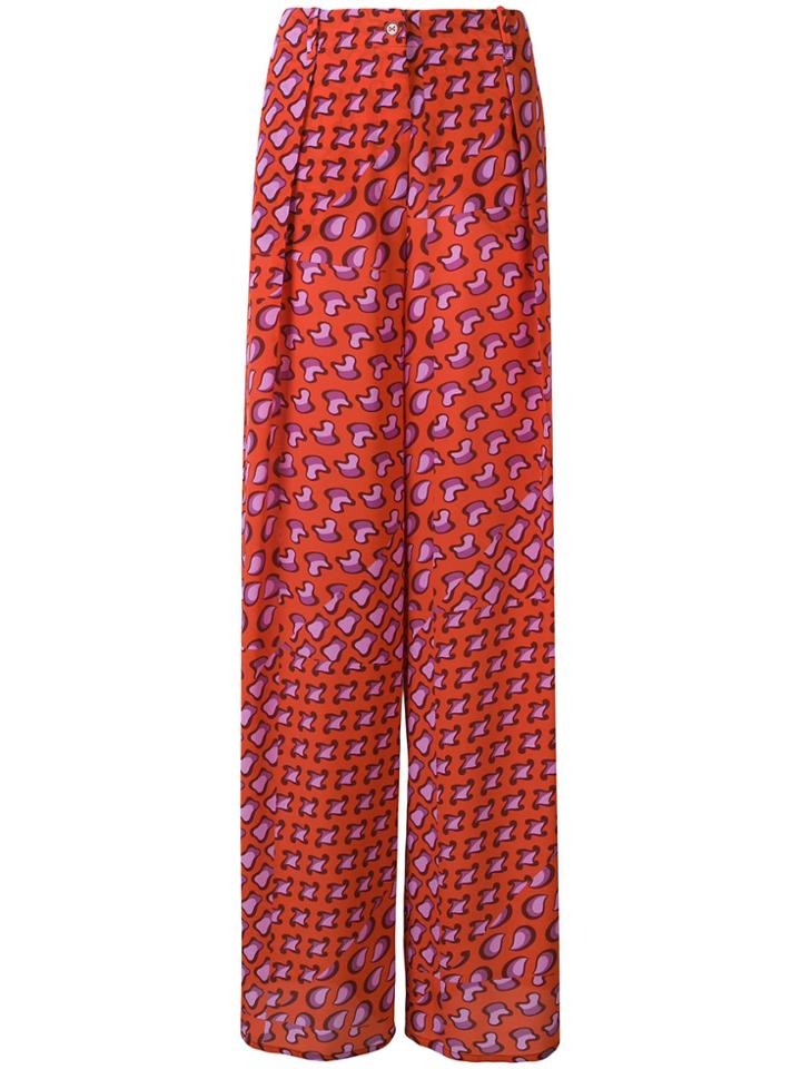 Tomas Maier Printed Wide-leg Trousers - Red