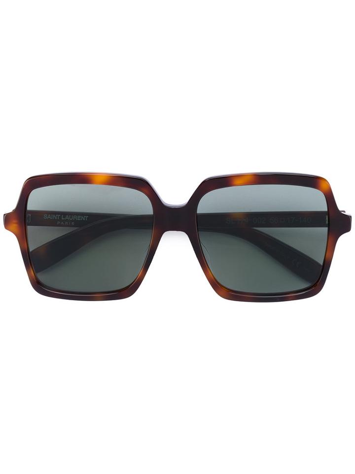 Saint Laurent Eyewear - Oversized Sunglasses - Women - Acetate - One Size, Brown, Acetate