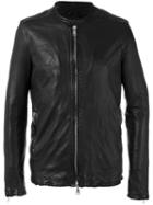 Giorgio Brato Stitched Detail Jacket, Men's, Size: 50, Black, Leather/cotton/nylon