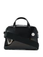 Kara Leather Panelled Tote - Black