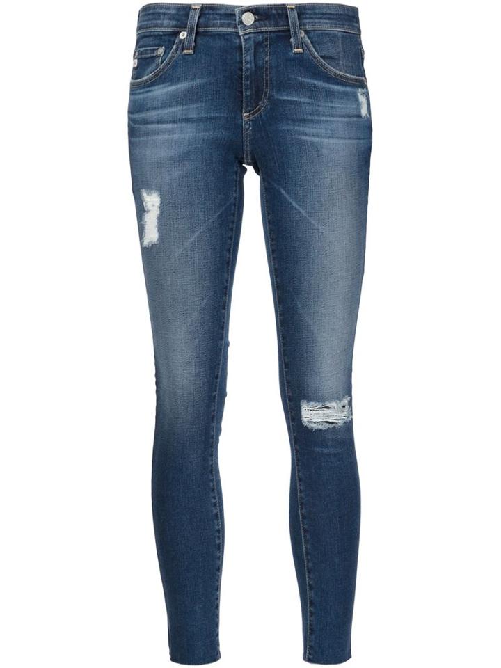 Ag Jeans Ripped Skinny Jeans, Women's, Size: 28, Blue, Cotton