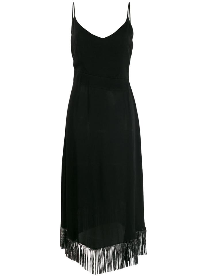 Just Cavalli Fringe Hem Midi Dress - Black