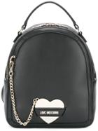 Love Moschino Logo Heart Chain Backpack - Black