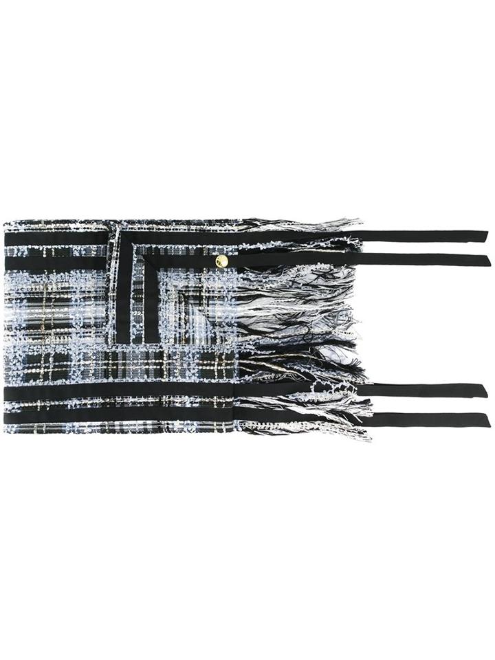 Astrid Andersen Tape Appliqué Scarf, Men's, Blue, Cotton/polyamide/polyester/viscose