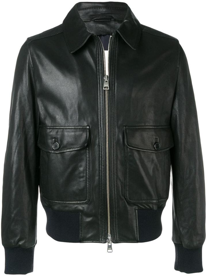 Ami Alexandre Mattiussi Zipped Jacket With Ribbed Waist And Cuffs -