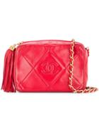 Chanel Vintage Logo Tassel Shoulder Bag - Red