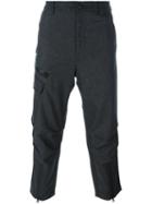 Y-3 Cropped Trousers, Men's, Size: Xl, Grey, Polyamide/polyester/wool/other Fibers