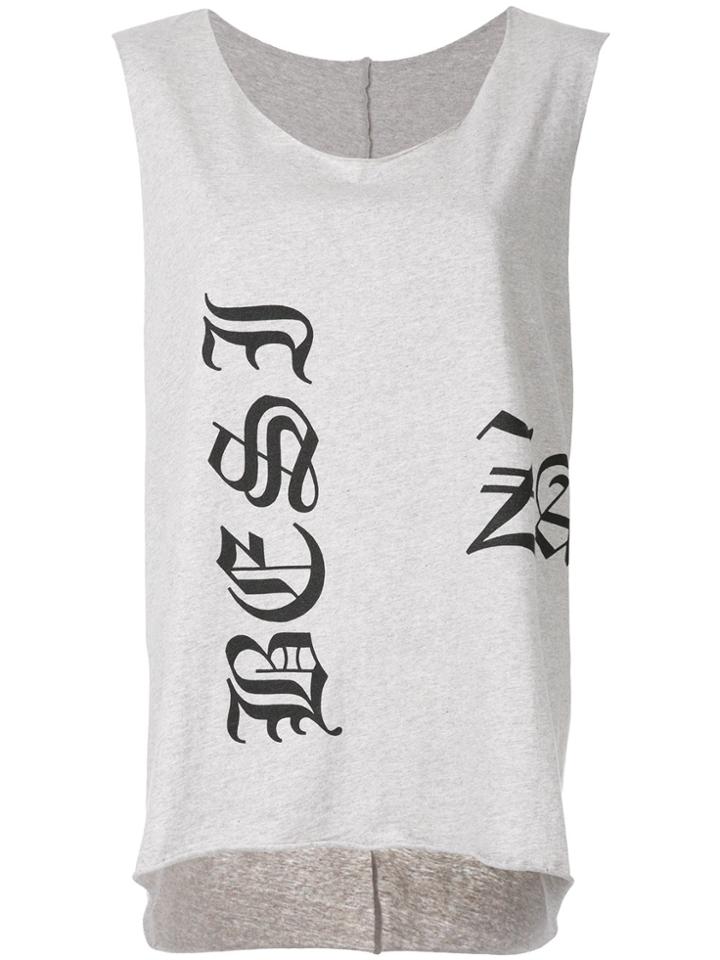 Zambesi Gothic Logo Tank Top - Nude & Neutrals