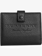 Burberry Embossed Leather Folding Wallet - Black
