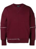 Alexander Mcqueen Zip Detail Sweatshirt - Red