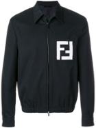 Fendi Logo Print Shirt Jacket - Black