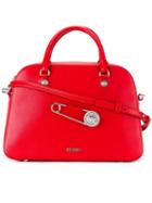Versus Oversized Pin Detail Tote, Women's, Red, Calf Leather