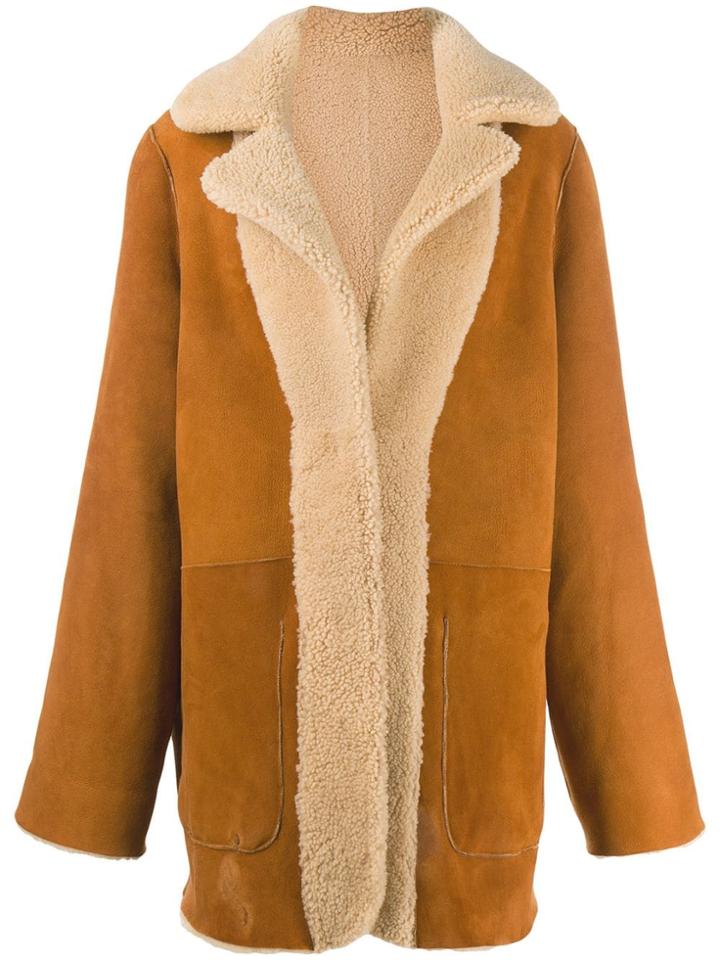 Natasha Zinko Oversized Print Coat - Brown