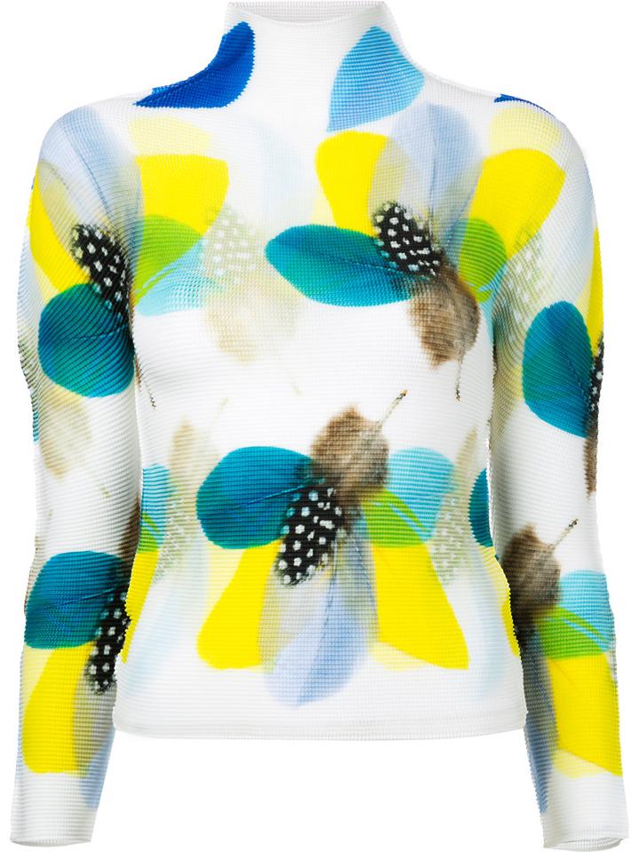 Issey Miyake Cauliflower - Feather Flower Blouse - Women - Polyester - One Size, White, Polyester