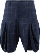 Comme Des Garçons Homme Plus Front Flap Tailored Shorts - Blue