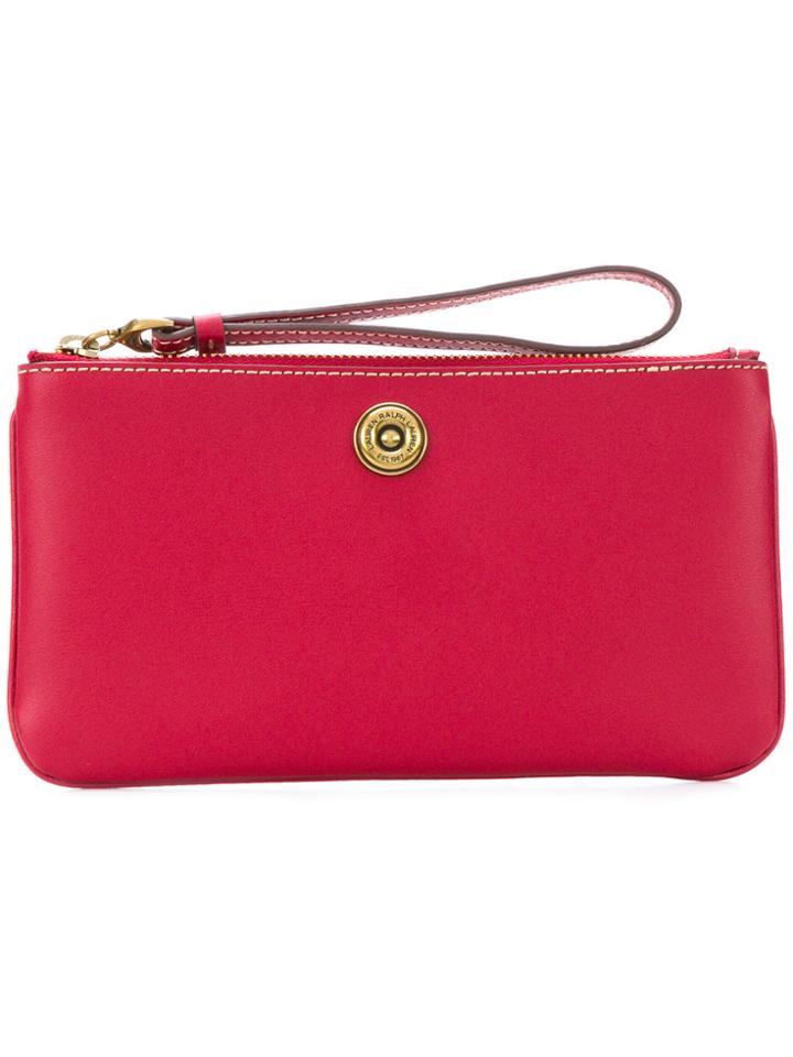 Lauren Ralph Lauren Top Zip Clutch Bag - Red