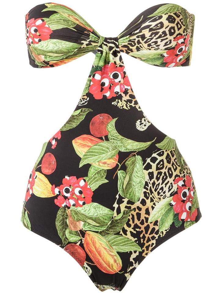 Isolda - Printed Swimsuit - Women - Polyamide/spandex/elastane - 42, Black, Polyamide/spandex/elastane